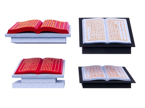 Modern city sculpture stone book stone book sculpture red culture square sculpture sketch