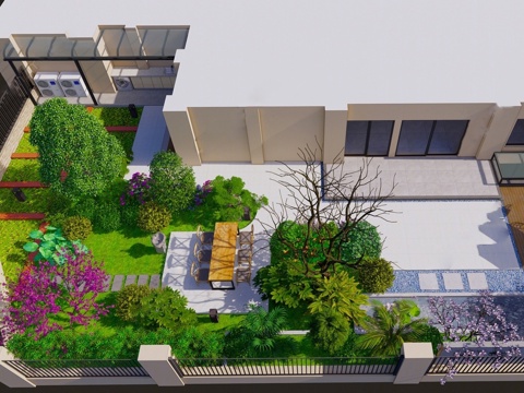 Modern Roof Garden Hanging Garden Courtyard Garden