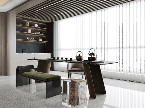 Modern Tea Room Tea Tasting Area Balcony Tea Room Office Tea Room Tea Table and Chair Living Room Tea Room