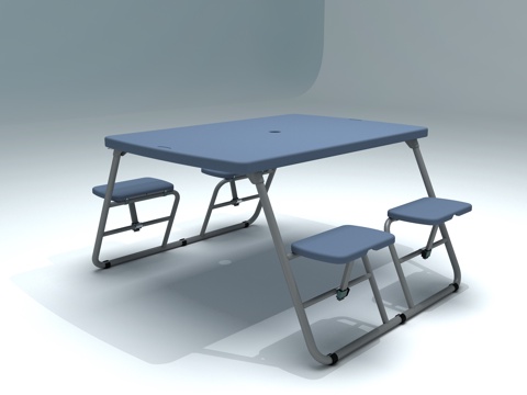 Outdoor plastic tables and chairs