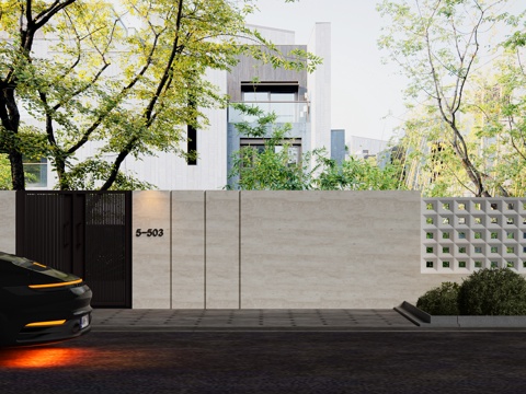 Villa Exterior Wall Modern Villa Exterior Wall Courtyard Wall
