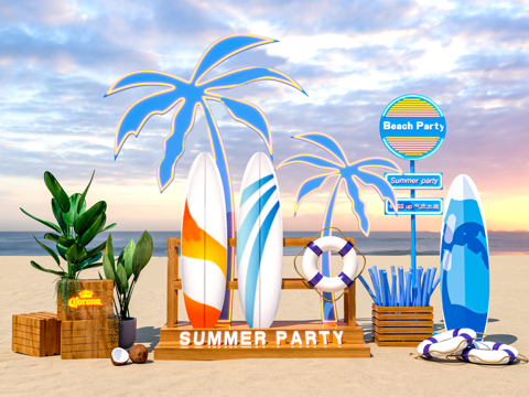 Modern Art Display Summer Beach Meichen Seaside Pin