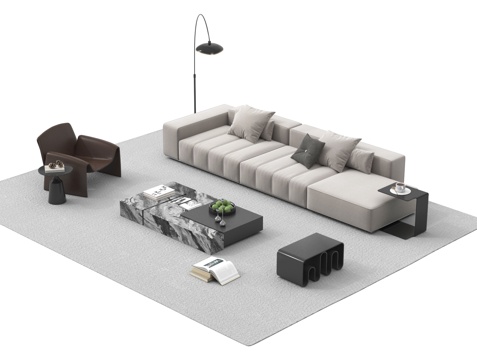 Sectional Sofa multi-person sofa coffee table