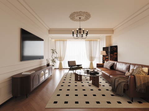 French retro living room