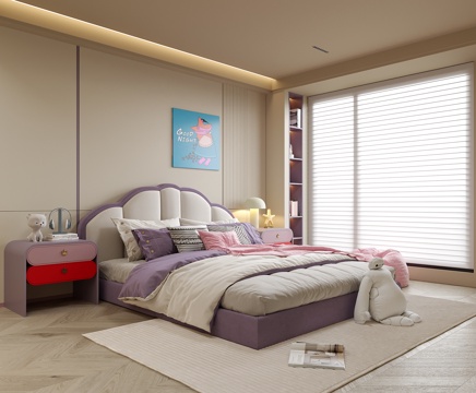 Modern Girls Room kids Bedroom kids Bed Children's Bedside Cabinet