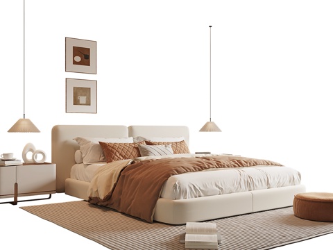 Modern Cream Style Double Bed
