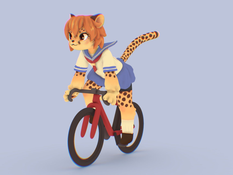 Cheetah 3D model with painting
