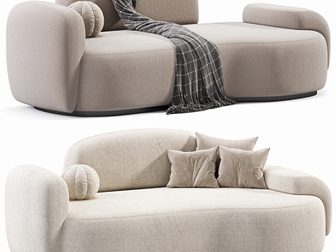 Modern Italian Cream Style Fabric Casual Sofa