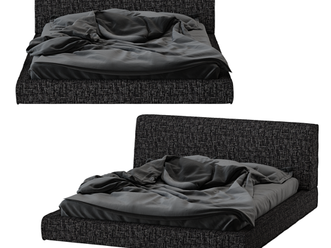Modern Simple Double Bed Double Bed Simple Bed Pillow