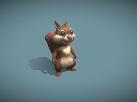 Cartoon Squirrel Animated 3D Model