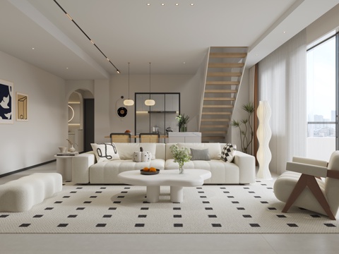 Cream Style Living&Dining Room