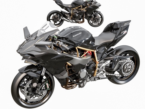 Motorcycle Kawasaki H2R Motorcycle High-horsepower High-performance Motorcycle Race Edition Motorcycle Motorcycle