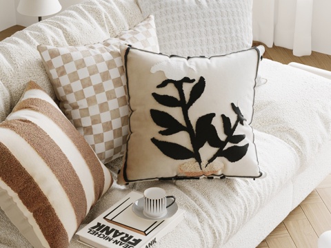 Modern Simple Pillow Sofa Pillow Books Coffee Cup