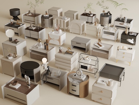 Modern Bedside Cabinet Cream Style Bedside Cabinet