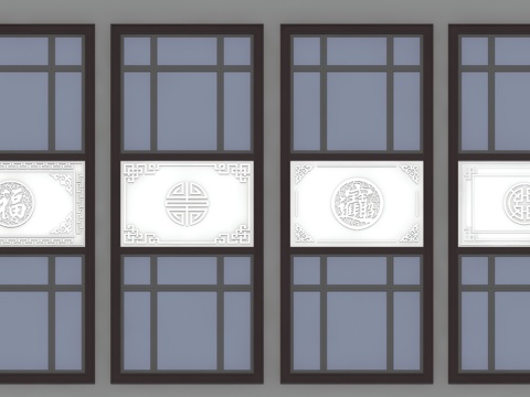 Chinese-style embossed Chinese-style grille