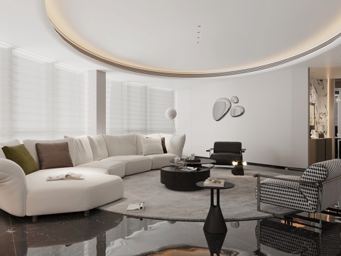 Modern Affordable Luxury Style DiningRoom Light Luxury Italian Restaurant Daping Floor Restaurant Black and White Grey Restaurant