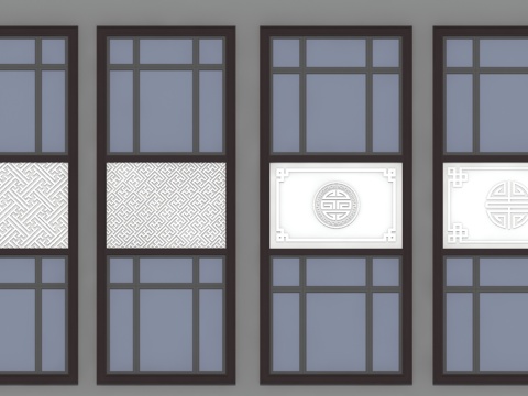 Chinese-style embossed Chinese-style grille