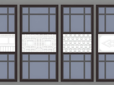 Chinese-style embossed Chinese-style grille