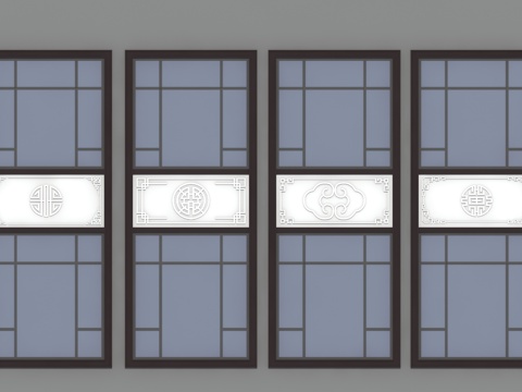 Chinese-style embossed Chinese-style grille