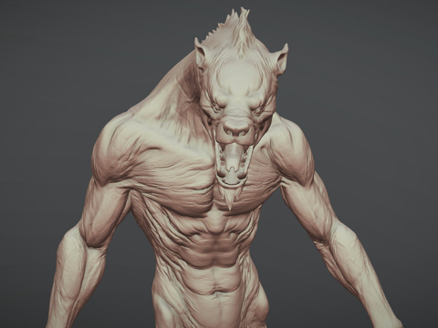 Werewolf pose 3D printing model
