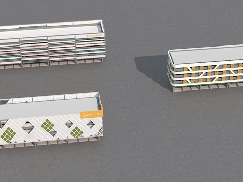 Modern stereo garage parking lot