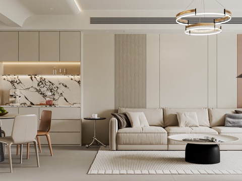 Cream Style Living&Dining Room