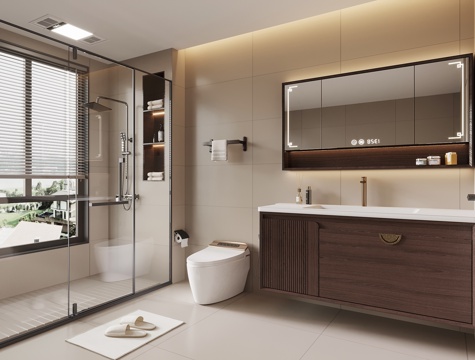 New Chinese Toilet Bathroom Cabinet Toilet Shower
