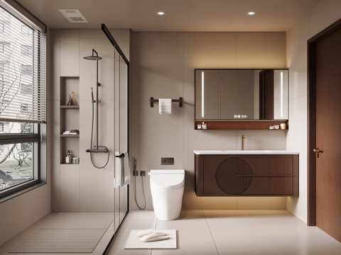 New Chinese Toilet Bathroom Cabinet Toilet Shower