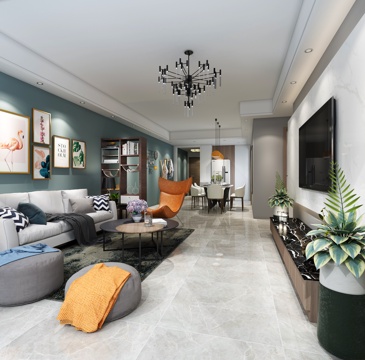 Modern Living&Dining Room sofa Wall