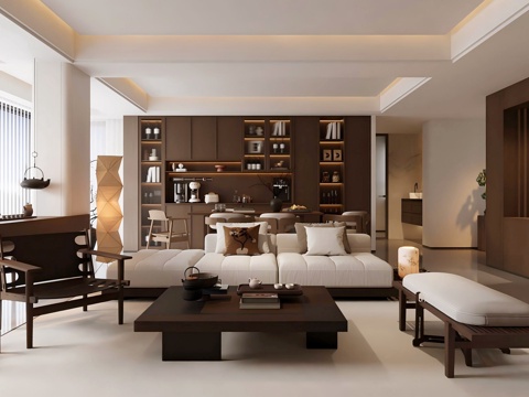 New Chinese Zen Home Living Room Chinese Living Room Song Aesthetics Living Room No Main Lamp Living Room Chair