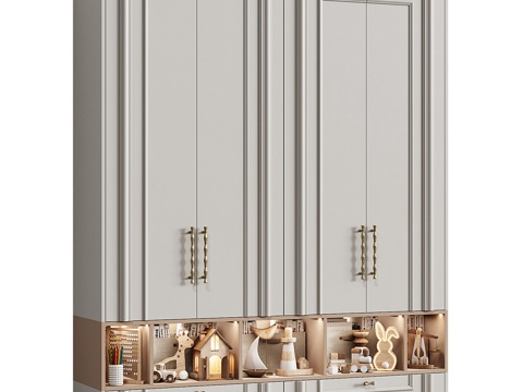 Modern Affordable Luxury Style Cream Style Children's Wardrobe