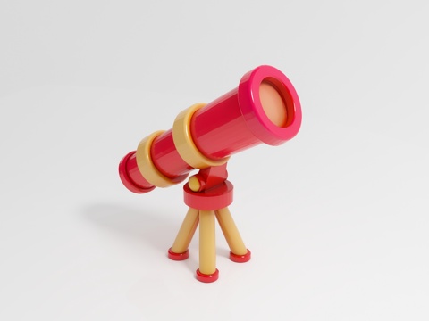 Telescope Cartoon Style Equipment and Appliances Ornaments Art Display Props Hand Ornaments Play