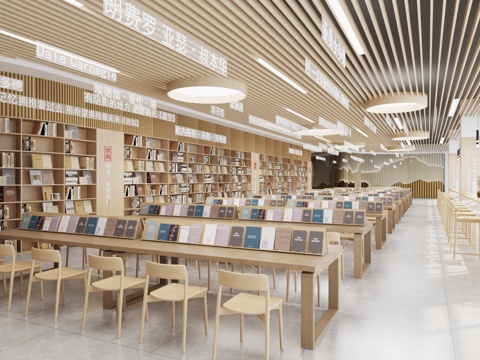 Modern Log Reading Room Library Reading Room Open Shelf Reading Area Reading Table and Chair