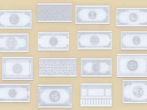 Window grilles board Chinese-style flower plate Chinese-style relief Chinese-style carving