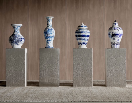 Blue and White Porcelain Vase Ceramic Vase Blue and White Porcelain Jar Porcelain Bottle Ornaments