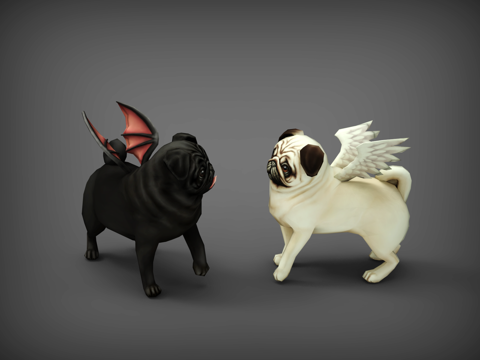 Dog Dog Bulldog Mutant Dog Wings Black and White Dog