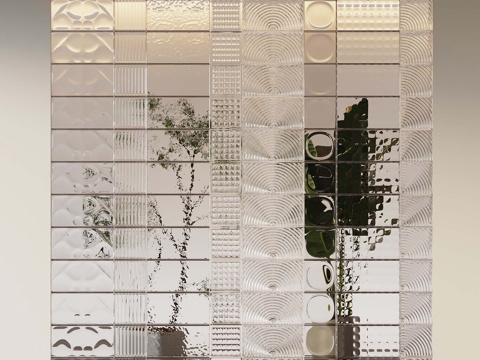 Modern glass partition glass brick