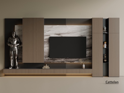 Affordable Luxury Style Italian TV Cabinet Full Wall TV Cabinet TV Cabinet Combination Hanging TV Cabinet