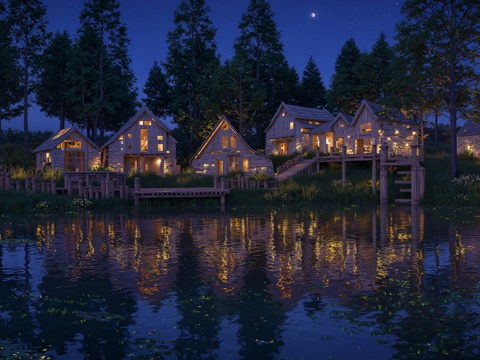 Waterfront Homestay Building Homestay Tree House Wooden House Building Tree House Building Wooden House Building