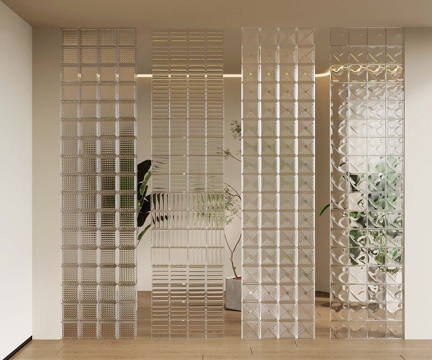 Modern glass partition glass brick