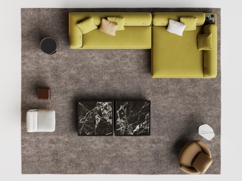 Minotti Sofa Coffee Table Combination Corner Sofa Super Moon Sofa