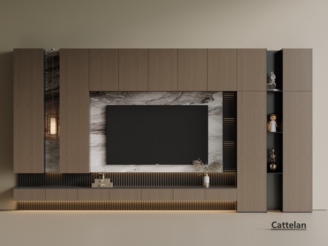 Affordable Luxury Style Italian TV Cabinet Full Wall TV Cabinet TV Cabinet Combination Hanging TV Cabinet