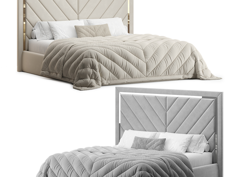 Modern Italian Affordable Luxury Style Fabric Double Bed