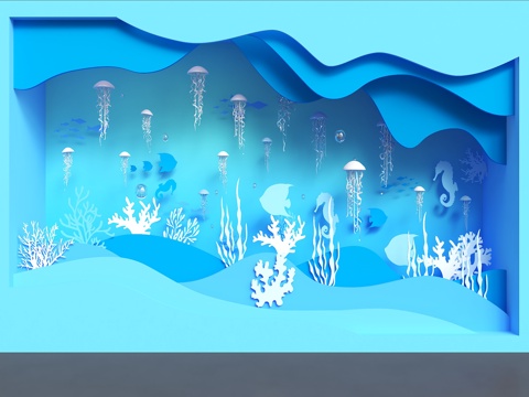 Modern Window Beauty Chen Ocean Decoration Window Underwater World Beauty Chen Summer Ocean Beauty Chen