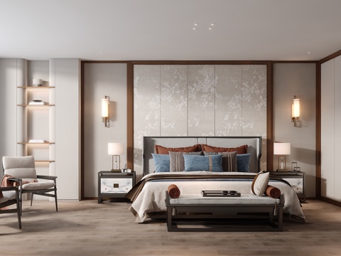 Neo-Chinese Style Boys Room Second Bedroom New Chinese Style Wall Wall Lamp