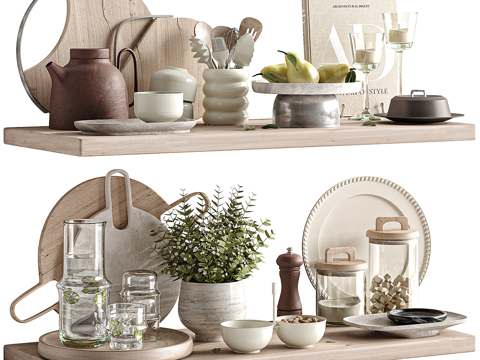 Modern Silent Cream Style Tableware Combination