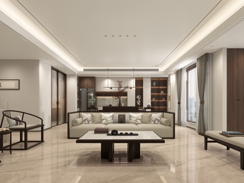 New Chinese Villa Living&Dining Room