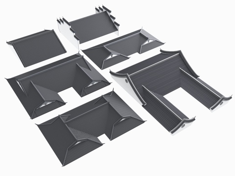 Courtyard roof eaves