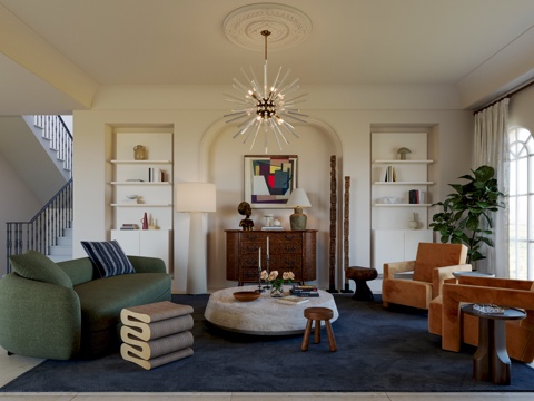 French Retro Living Room