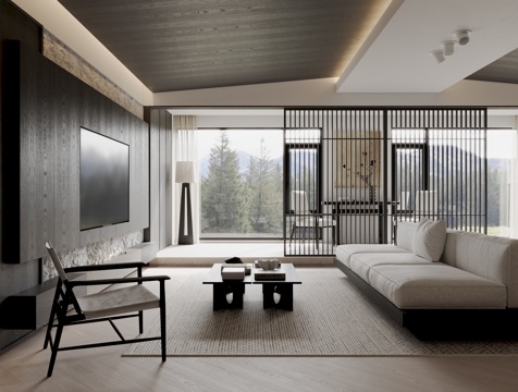 New Chinese Song Style Living Room